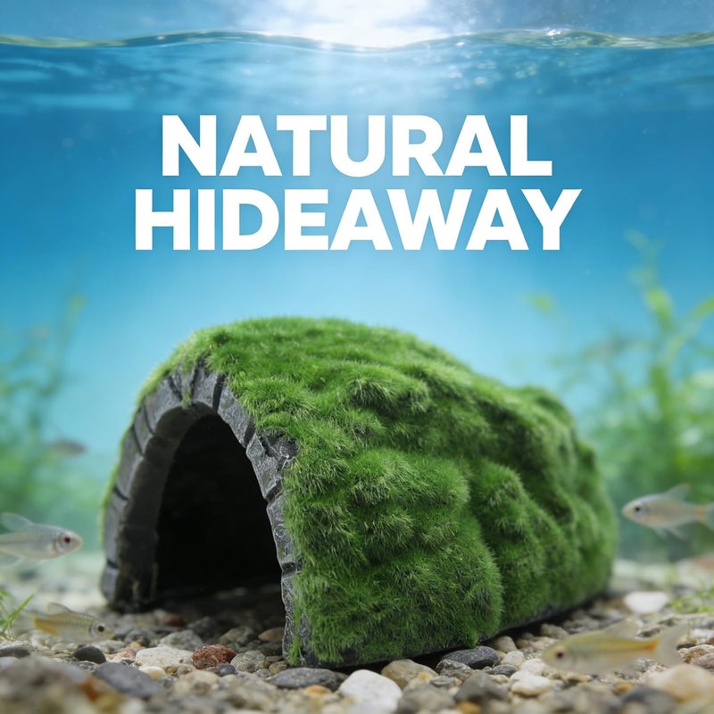 Reptile Rock Hide Cave, Resin Basking Terrace, 14x12cm, Tortoise Hideout, Aquarium Decoration - Non - Resin, Ideal for Turtles & Lizards - Image 4