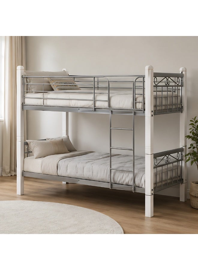 SUNLIT HOME VIENA Solid wood metal Bunk Bed | Sturdy Modern Design Wooden Single Bed Frame 190X90 Cm - Image 1