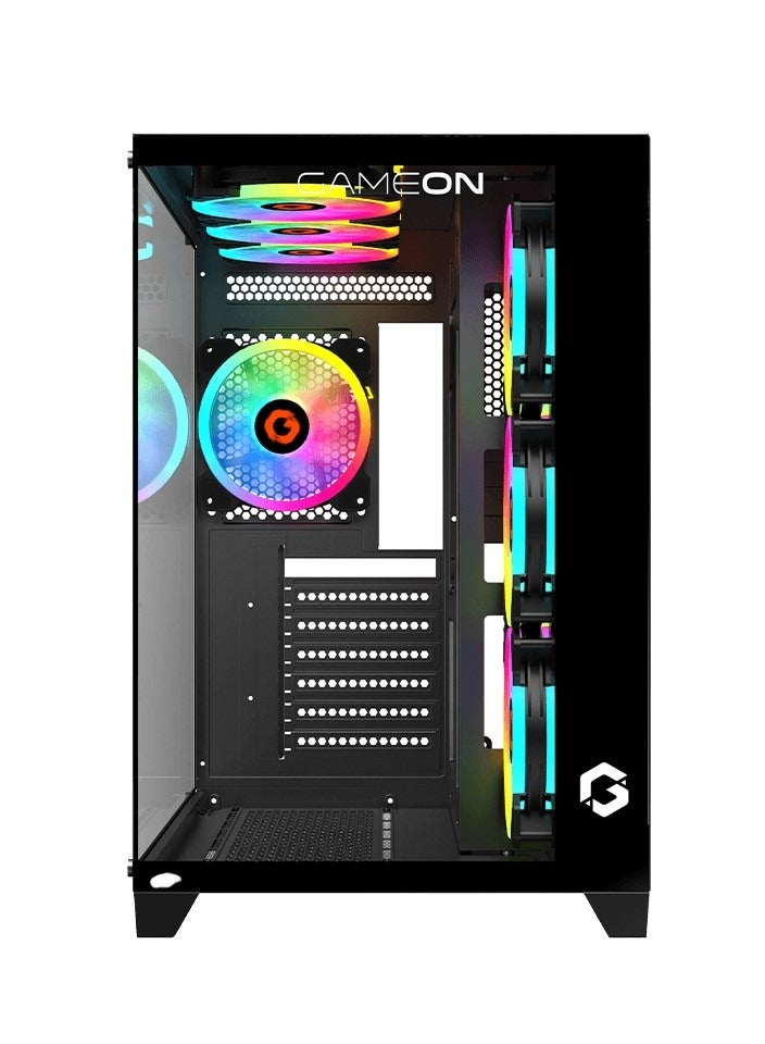 GAMEON Emperor Midnight Series Mid Tower Gaming Case - Black - Image 3