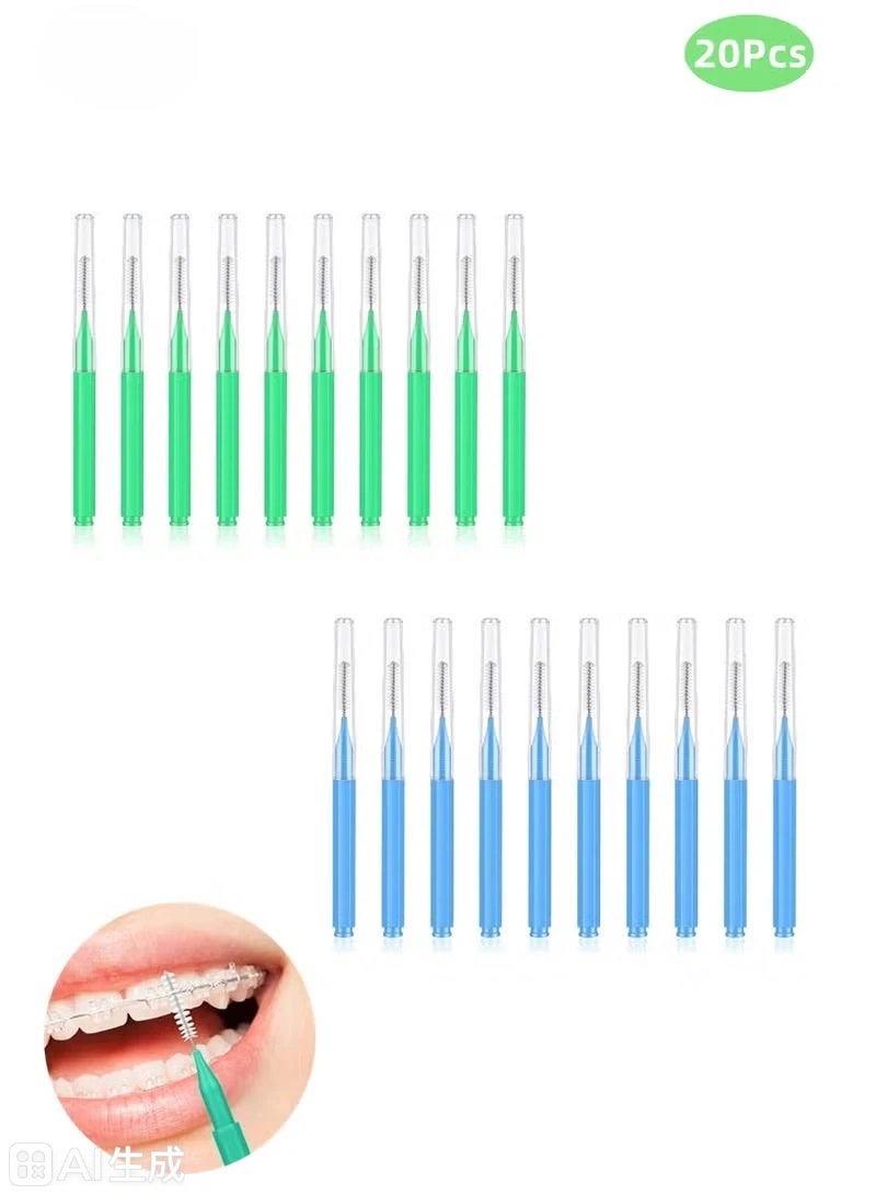 20 Pieces Interdental Brushes Dental Floss Toothpick Braces Brush Tooth Cleaning Tool Interdental Brush Tooth Care Tool - Image 1