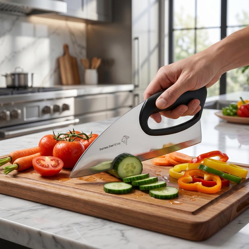 Professional Stainless Steel Kitchen Knife – Sharp Rust Resistant Blade with Comfortable Non-Slip Handle – Cutting Vegetables, Fruits, Pastrami, Pizza and Cheese - Image 4