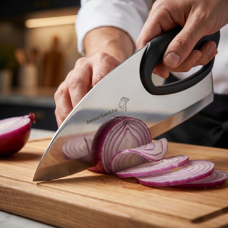 Professional Stainless Steel Kitchen Knife – Sharp Rust Resistant Blade with Comfortable Non-Slip Handle – Cutting Vegetables, Fruits, Pastrami, Pizza and Cheese - Image 2
