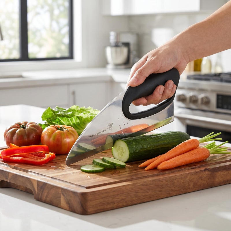 Professional Stainless Steel Kitchen Knife – Sharp Rust Resistant Blade with Comfortable Non-Slip Handle – Cutting Vegetables, Fruits, Pastrami, Pizza and Cheese - Image 4