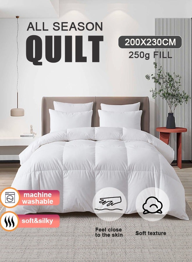 Arabest Duvet,Premium Queen Size Duvet - 4 Seasons Comforter | Ultra-Soft Quilt with Antimicrobial Protection | White Luxe Bedding 200x230cm - Image 1