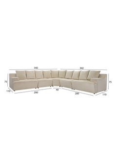 ROYAL FURNITURE Chemex corner sofa set in Fabric grey color, 6 seater compatible  - Image 2