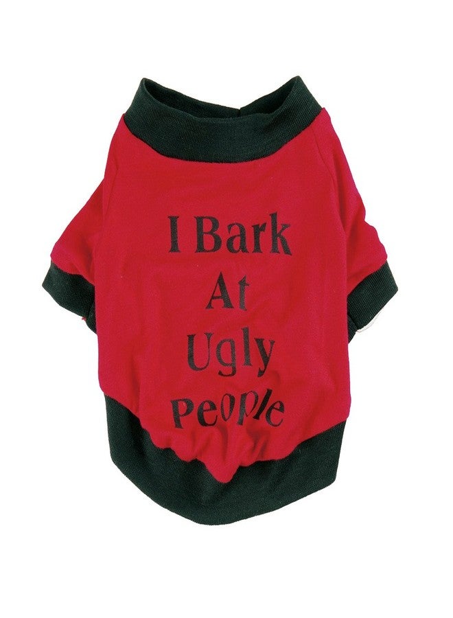 Nema NM Bark at Ugly People Cotton Blend Shirt for Dog Puppy (Red, Small) - Image 2