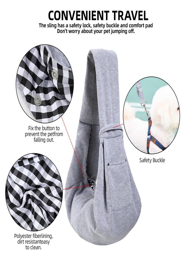 ARZQUT Dog Carrier Sling - Reversible Puppy Carrier Purse with Storage Pocket, Hand-Free Dog Sling Carrier for Carry Small Dogs and Cats, Travel Safety Harness, Dog and Cat Harness (Gray) - Image 4
