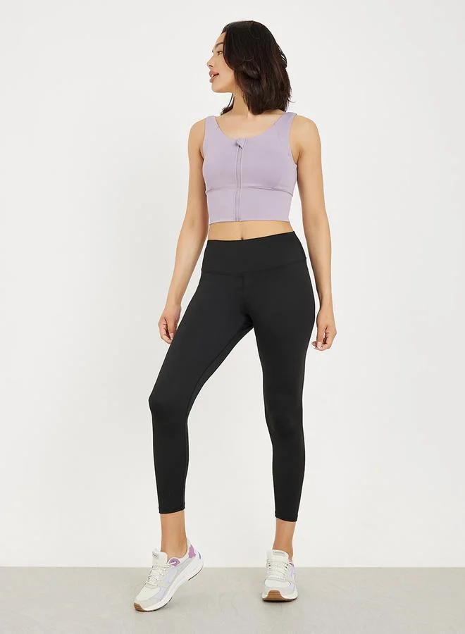 ستايلي Broad Waist Reflective Dot Calf Detail 7/8 Leggings