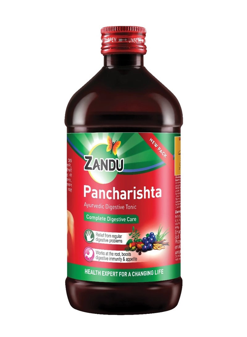 Zandu Pancharishta Ayurvedic Tonic - For Digestion, Acidity, Constipation & Gas Relief, 450 ml - Image 1