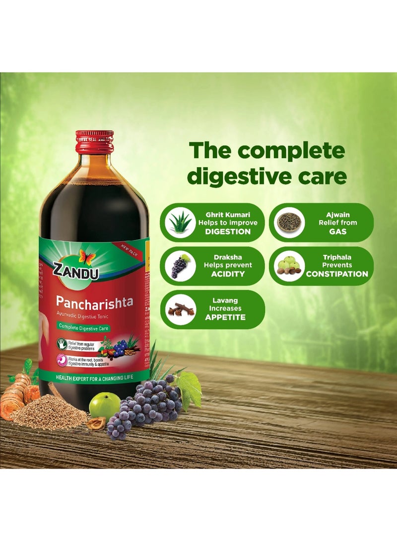 Zandu Pancharishta Ayurvedic Tonic - For Digestion, Acidity, Constipation & Gas Relief, 450 ml - Image 5