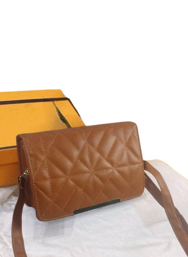 A Brown Crossbody Bag in Imported Leather – A Refined Design Combining Elegance and Functionality” - Image 1