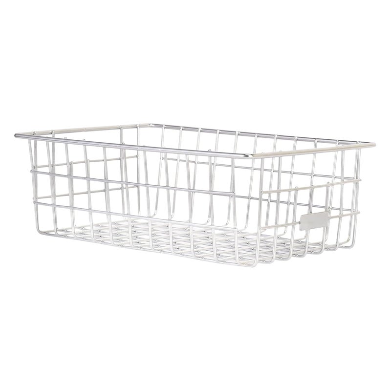 Kuber Industries Small Stainless Steel Basket for Storage - Pooja Items & Kitchen Storage Tokri for Onion Organizing - With Handles - Silver - Image 1
