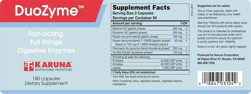 Karuna  DuoZyme 180 caps Health and Beauty - Image 2