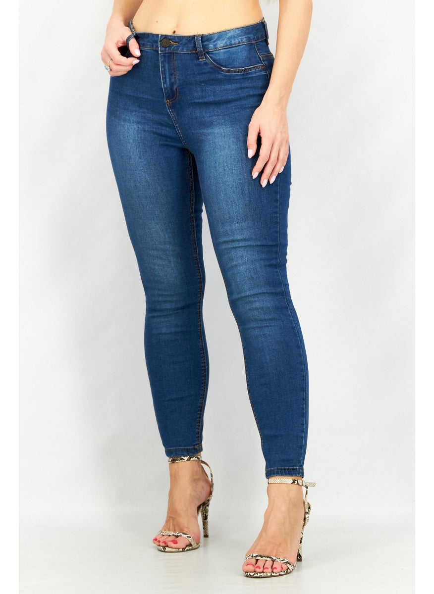 NOISY MAY Women Skinny Fit Wash Stretchable Denim, Blue  - Image 1