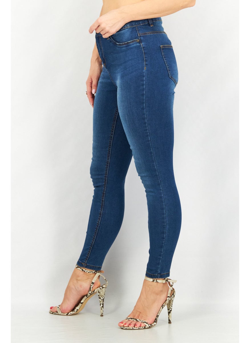 NOISY MAY Women Skinny Fit Wash Stretchable Denim, Blue  - Image 4