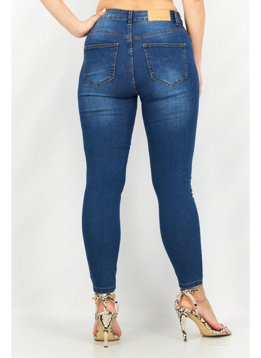 NOISY MAY Women Skinny Fit Wash Stretchable Denim, Blue  - Image 3