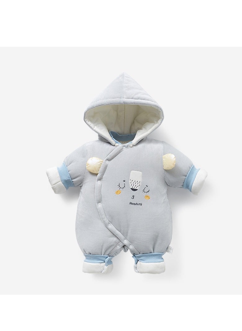 زد Baby one-piece padded jacket Baby padded jacket with hood padded jacket 80cm blue 