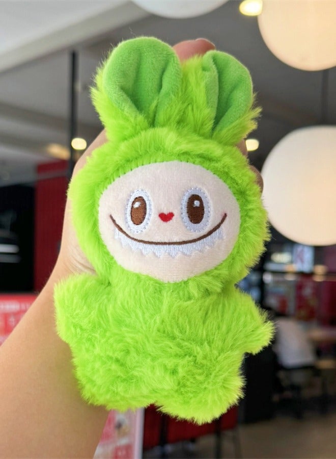 15cm Labubu Doll with Keychain, Labubu Plush Doll, Stuffed Doll Cartoon Premium Soft Plush Figure Toy for Ages 3 & Up, Green 