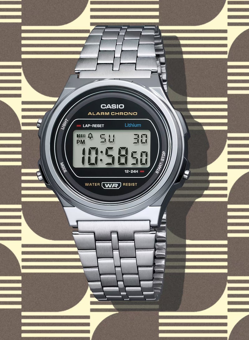 CASIO Vintage Digital Stainless Steel Watch - Image 2