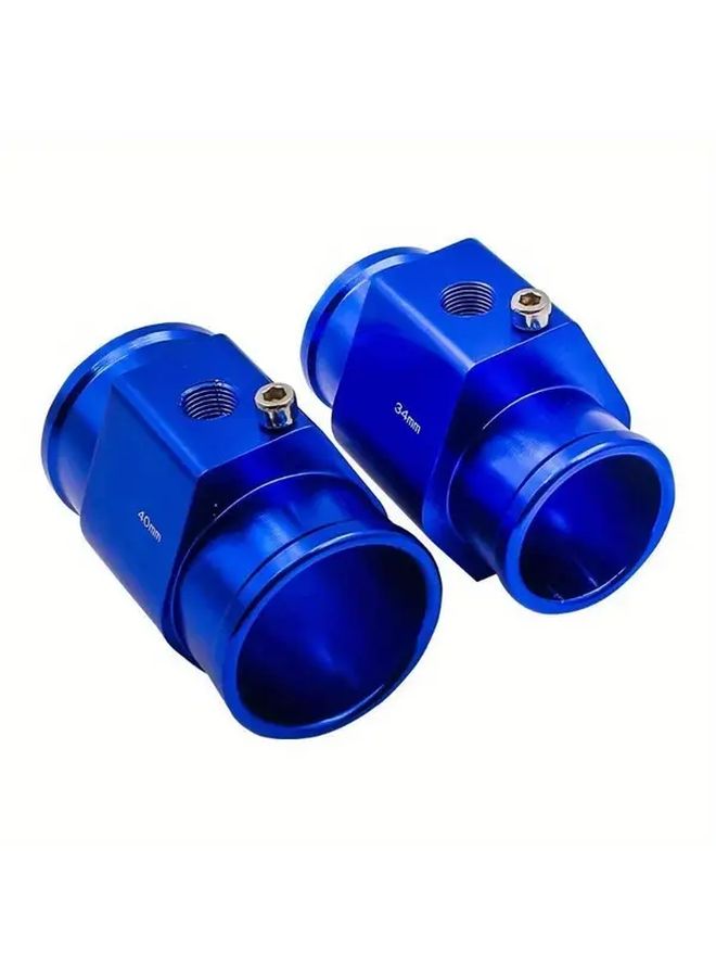 Blue Aluminum Water Temp Sensor Adapter 28-40mm Universal Radiator Hose Clamps - Image 2
