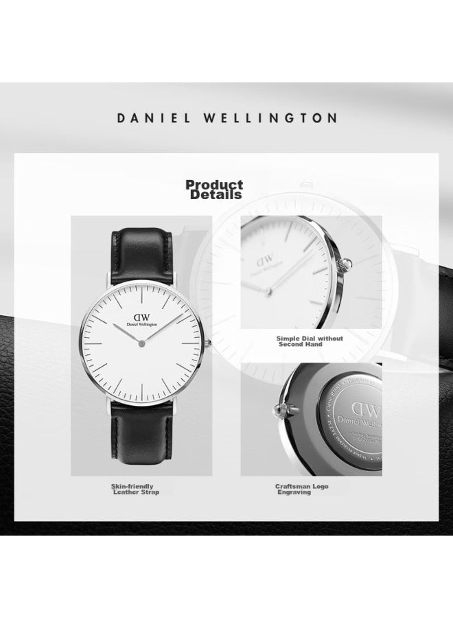 Daniel Wellington Dw Watch For Men, Simple Leather Strap Wristwatch, Ultra-thin Quartz Watch, Fashionable Western-style Watch, Birthday Gift, Dw00100020 - Image 5