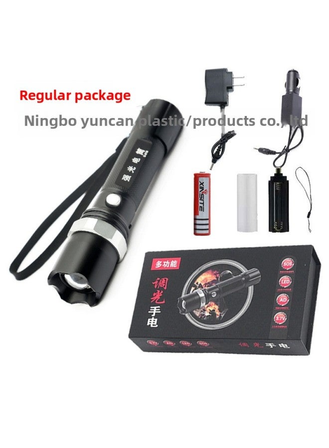 Aluminum Alloy Mini Flashlight Small Strong Light Portable Outdoor Rechargeable Super Bright Multi-function Zoom Led Flashlight-Product Specifications:Running Model  - Image 3