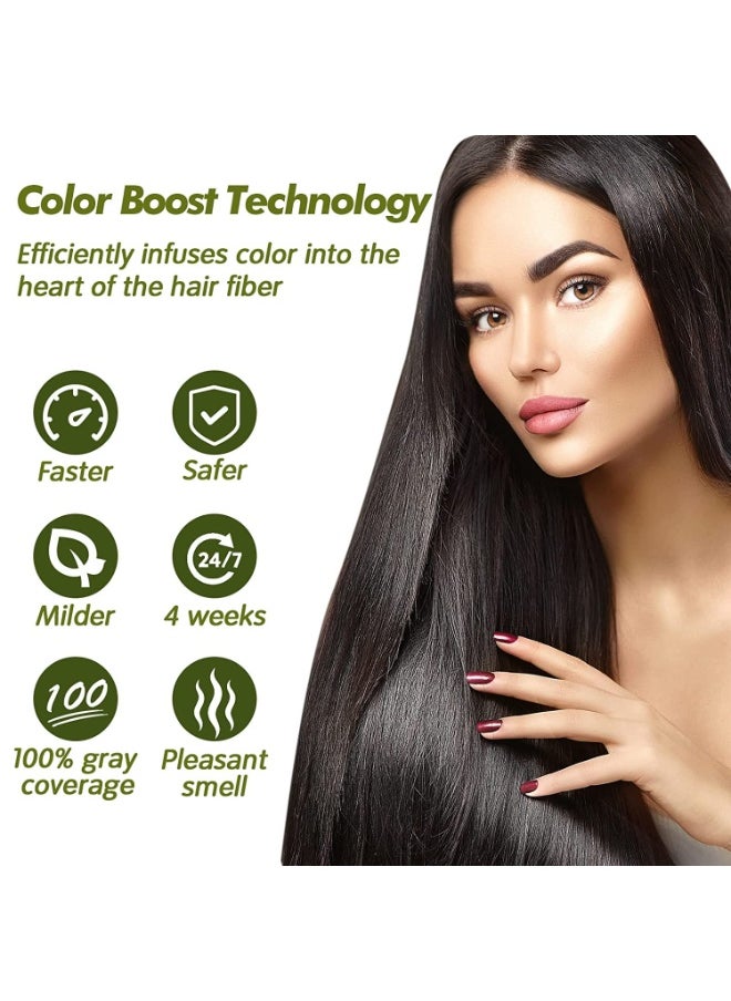 Dexe Dexe Global Black Hair Shampoo Dye – 2-in-1 Colorant & Developer, 100% Gray Coverage, Natural Formula, 10 Sachets  - Image 3