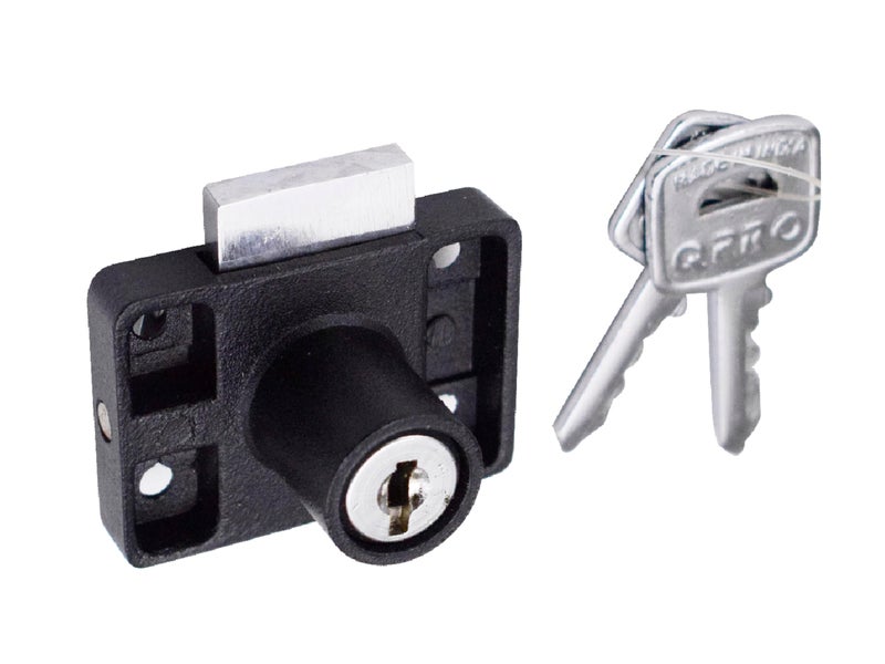 RAB Drawer Locks Multipurpose for Drawer/Cupboard/Furniture Lock/Wardrobe (Code:- Lock Multi IGO with 2 Keys, Finish:- Black)(Pack of:- 1 PCS) - Image 1