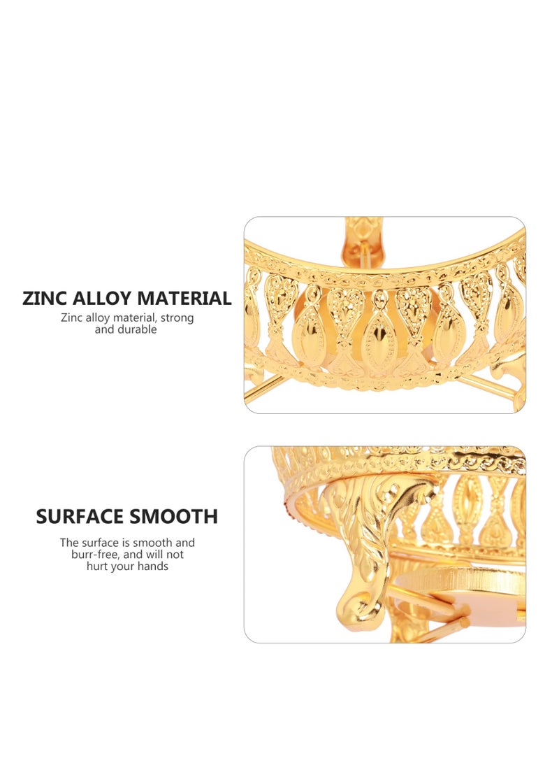 SYOSI موقد إبريق الشاي الرجعي من سبائك الفضة مع حامل الشمعة موقد قاع إبريق من الفولاذ المقاوم للصدأ لإباريق الشاي الزجاجية البوروسيليكات والسيراميك وأواني التحمل الحراري للاستخدام في التسخين باللون الذهبي - Image 4