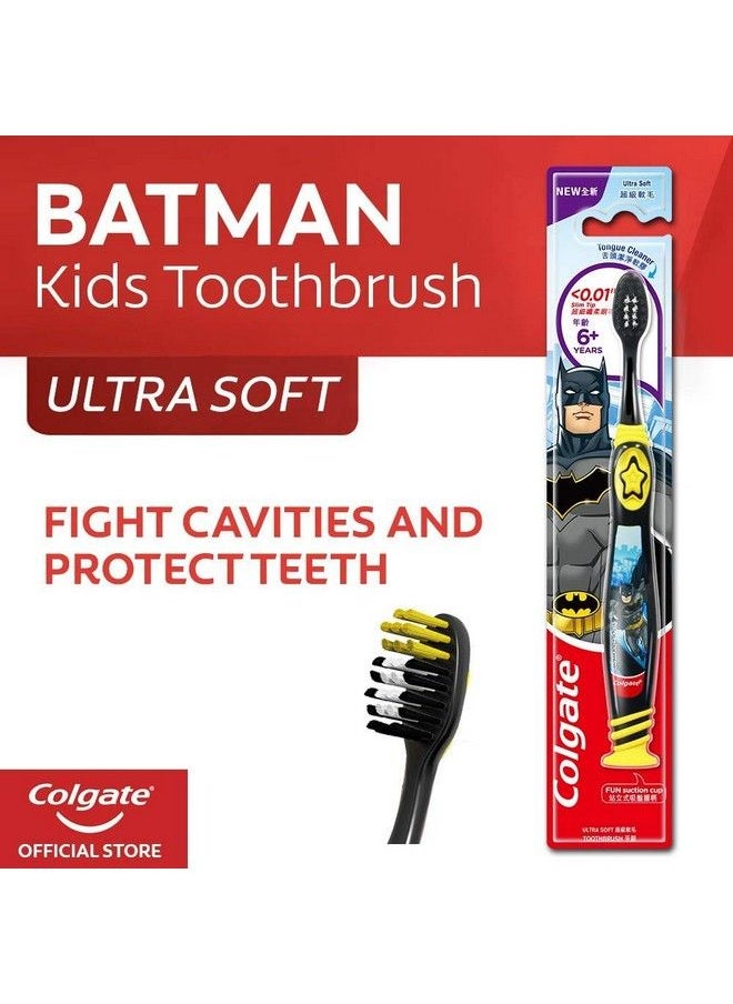 Colgate Kid'S Batman Anti Cavity Extra Soft Brush With Tongue Cleaner Toothbrush 1 Pc Batman Paste Anticavity Toothpaste For Kids 80G + 80G (Bubble Fruit Flavour)  - Image 4