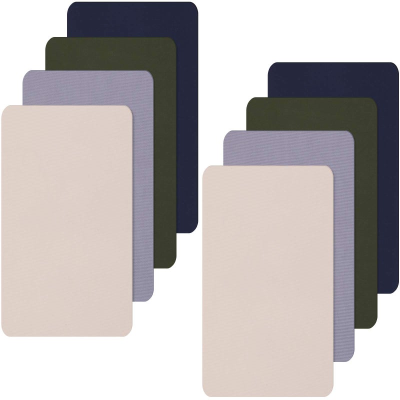 8 Pieces Nylon Repair Patch SelfAdhesive Waterproof Lightweight Repair Patch for Clothing Down Jacket Tent Cloth BagDark Green Cream White Dark Blue Dark Grey