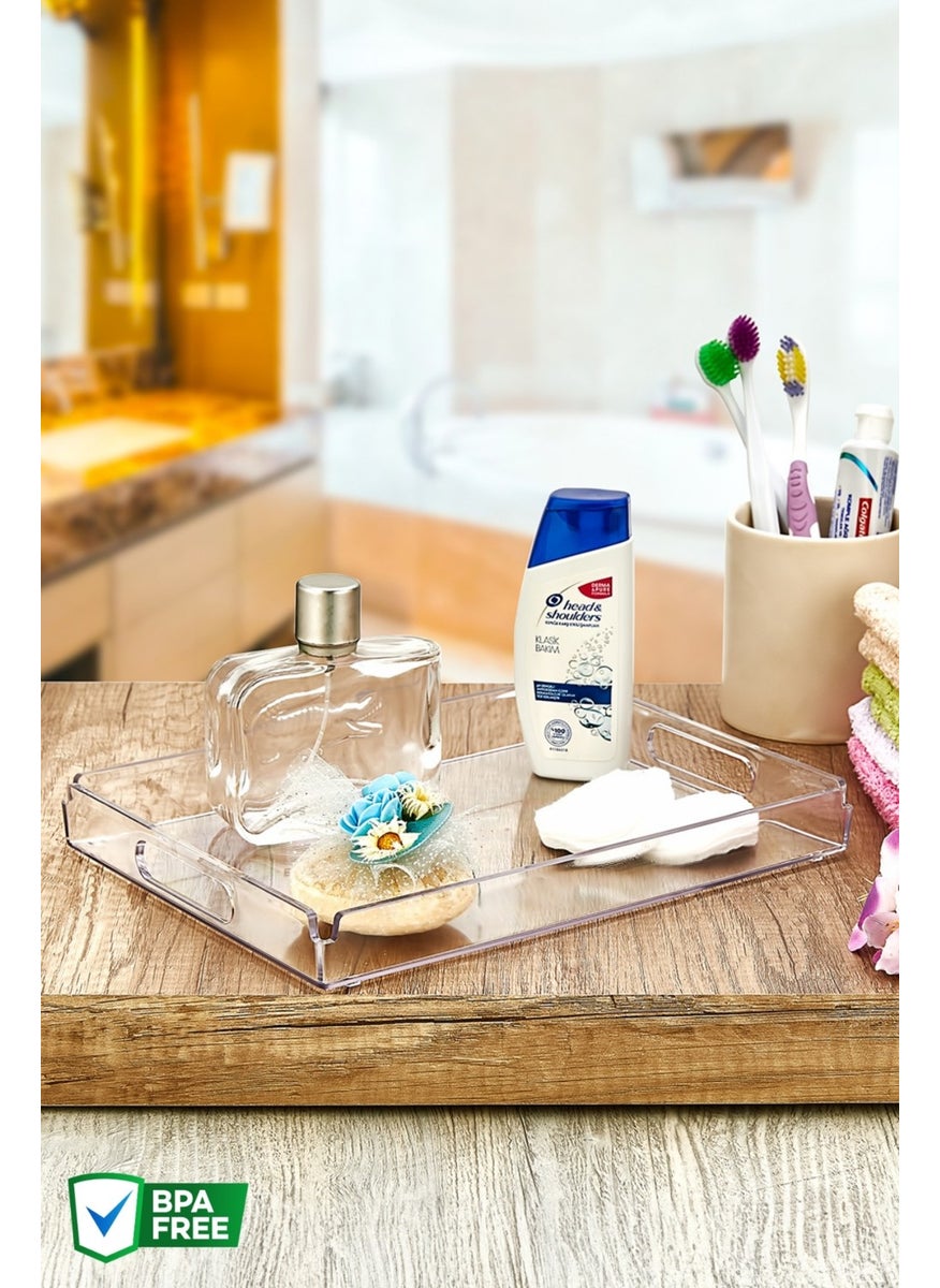 Nandy Home Crystal Rectangular Presentation Tray  - Image 2