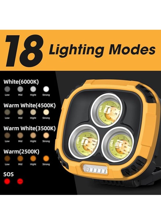 QLIGHT QLIGHT Rechargeable Work Light, Magnetic Led Camping Light with Stand and Hook, 18 Light Modes, SOS, 4000mAh, Battery Indictor, 1200 Lumens Portable Cob Light for Camping, Car Repair, Emergency, Outdoors Activities Like & Hiking, Fishing  - Image 2