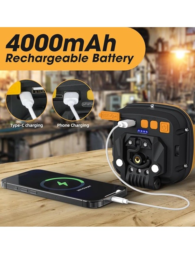 QLIGHT QLIGHT Rechargeable Work Light, Magnetic Led Camping Light with Stand and Hook, 18 Light Modes, SOS, 4000mAh, Battery Indictor, 1200 Lumens Portable Cob Light for Camping, Car Repair, Emergency, Outdoors Activities Like & Hiking, Fishing  - Image 5