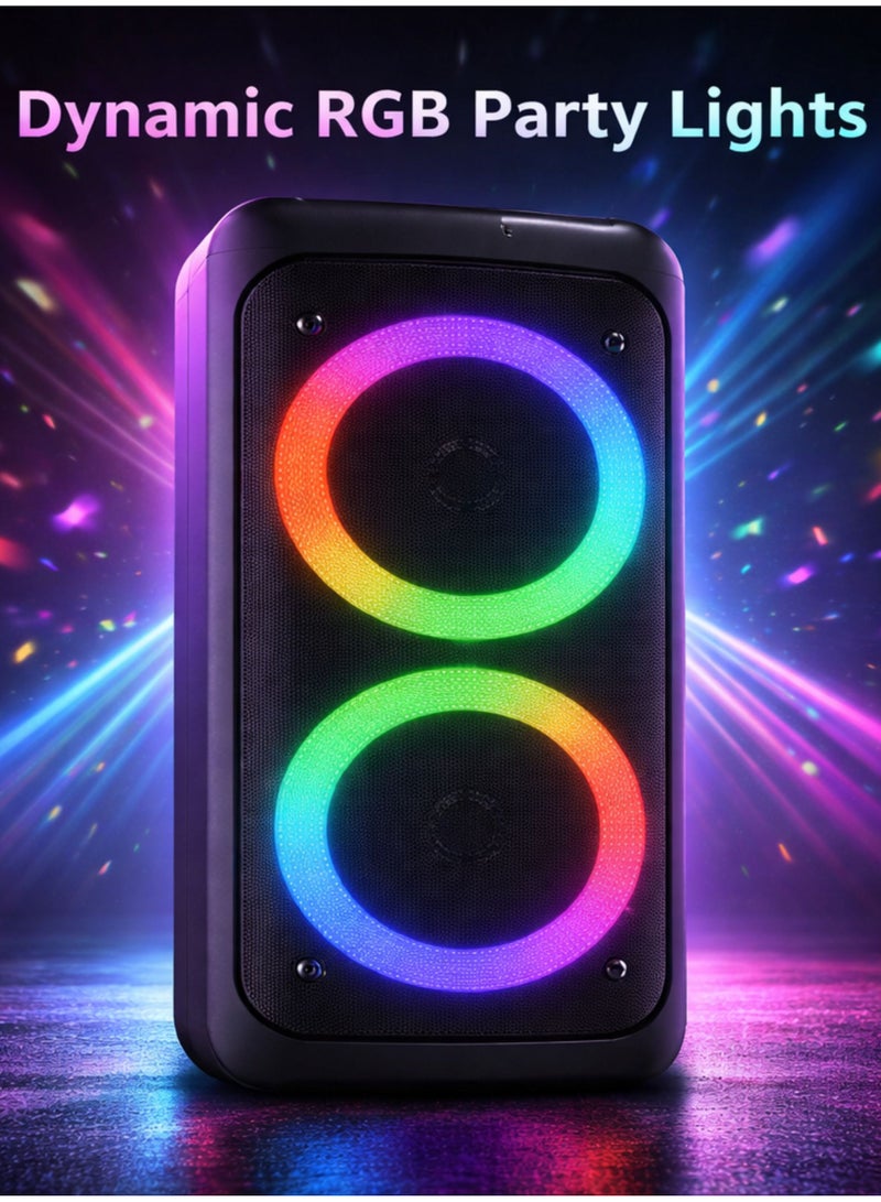 روا ROWA 65-Inch R85 4K 144Hz Mini LED Smart UHD TV Bundle With Portable TWS Bluetooth Party Speaker | Google HDR TV, AiPQ Pro Processor, 1000 Nits, 300W PMPO, RGB Lights, USB/SD/AUX/Mic, Rechargeable Speaker 65R85+SPEAKER Black - Image 5