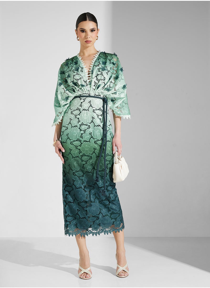Threadz by Ajooni - Cape Sleeve Sequin Dress - Image 1