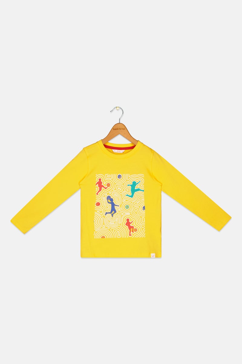 Hamleys Toddlers Boy Graphic Print Long Sleeve T-Shirt, Yellow - Image 2