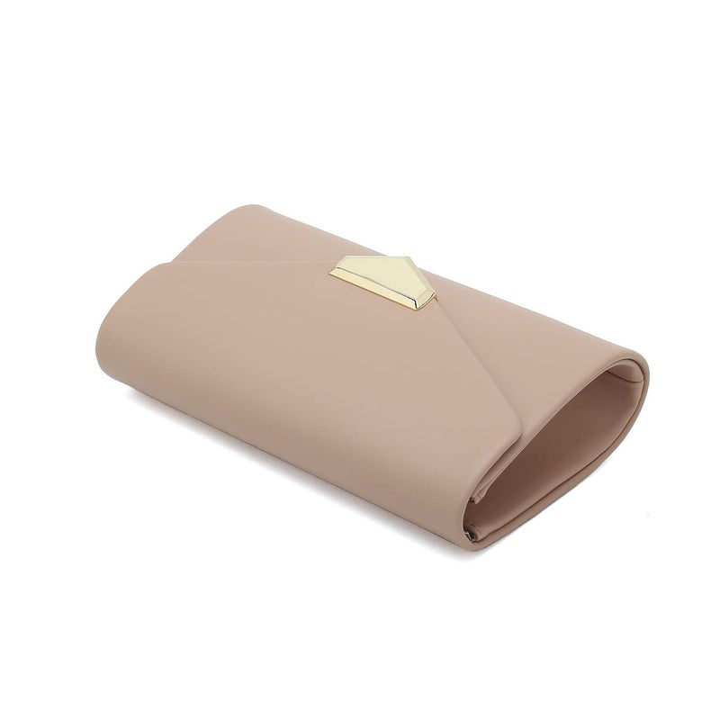 CHARMING TAILOR PU Clutch Purse for Women Evening Bag Chic Clutch Handbag for Special-occasion (Taupe) - Image 5
