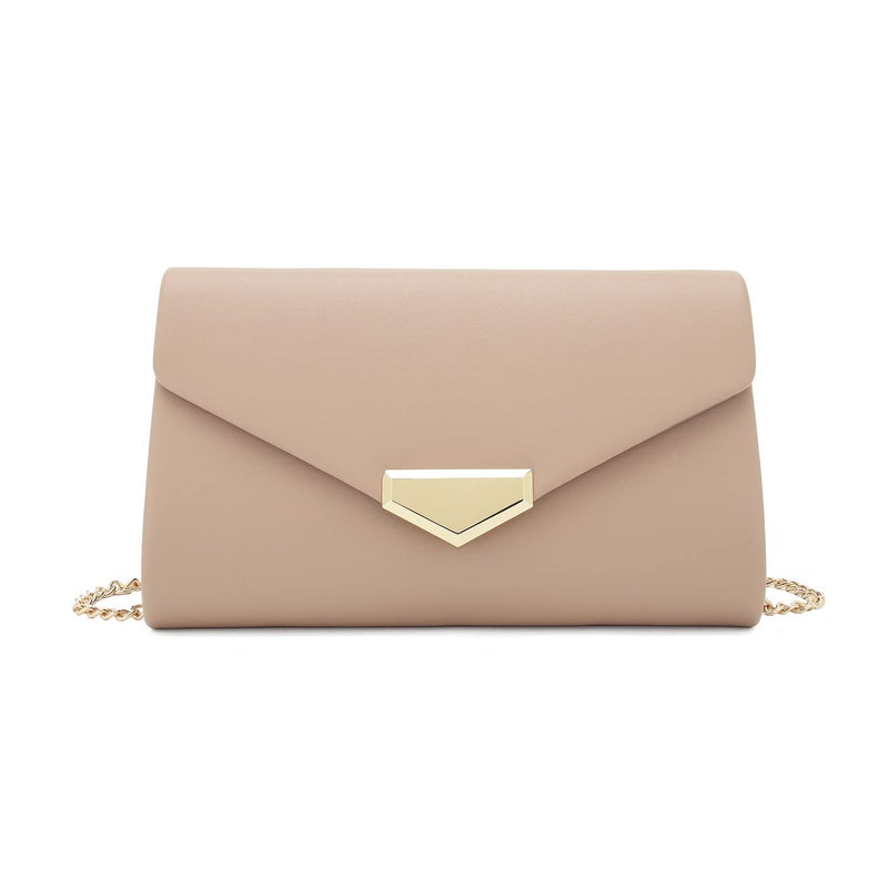 CHARMING TAILOR PU Clutch Purse for Women Evening Bag Chic Clutch Handbag for Special-occasion (Taupe) - Image 1