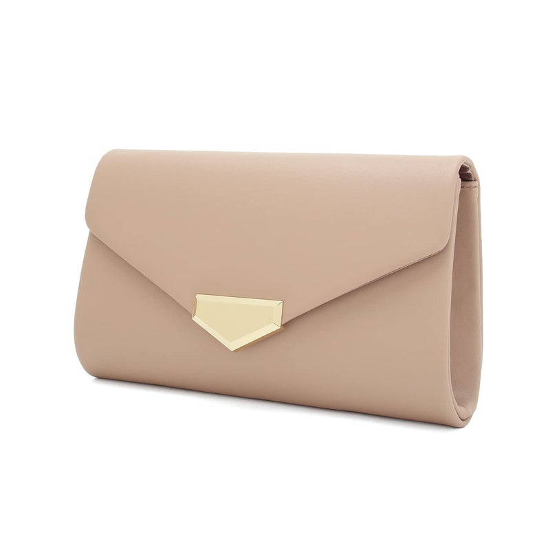 CHARMING TAILOR PU Clutch Purse for Women Evening Bag Chic Clutch Handbag for Special-occasion (Taupe) - Image 2