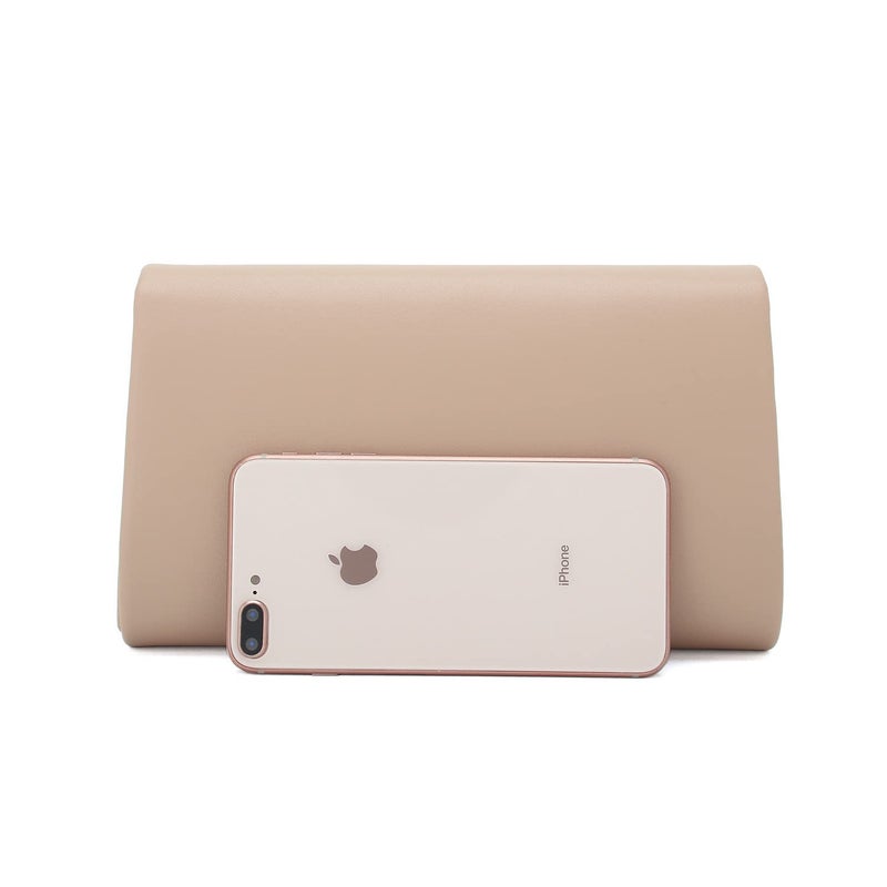 CHARMING TAILOR PU Clutch Purse for Women Evening Bag Chic Clutch Handbag for Special-occasion (Taupe) - Image 3