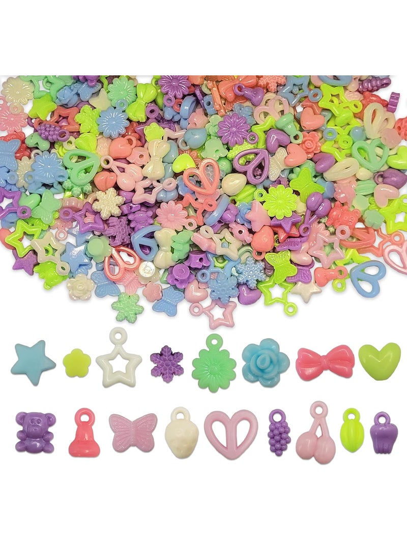 INDIKONB - INDIKONB Matte Charms and Beads Set - Fun Shapes for Kids' Jewelry Making, Multicolour Pack of Assorted 250 Beads - Image 1