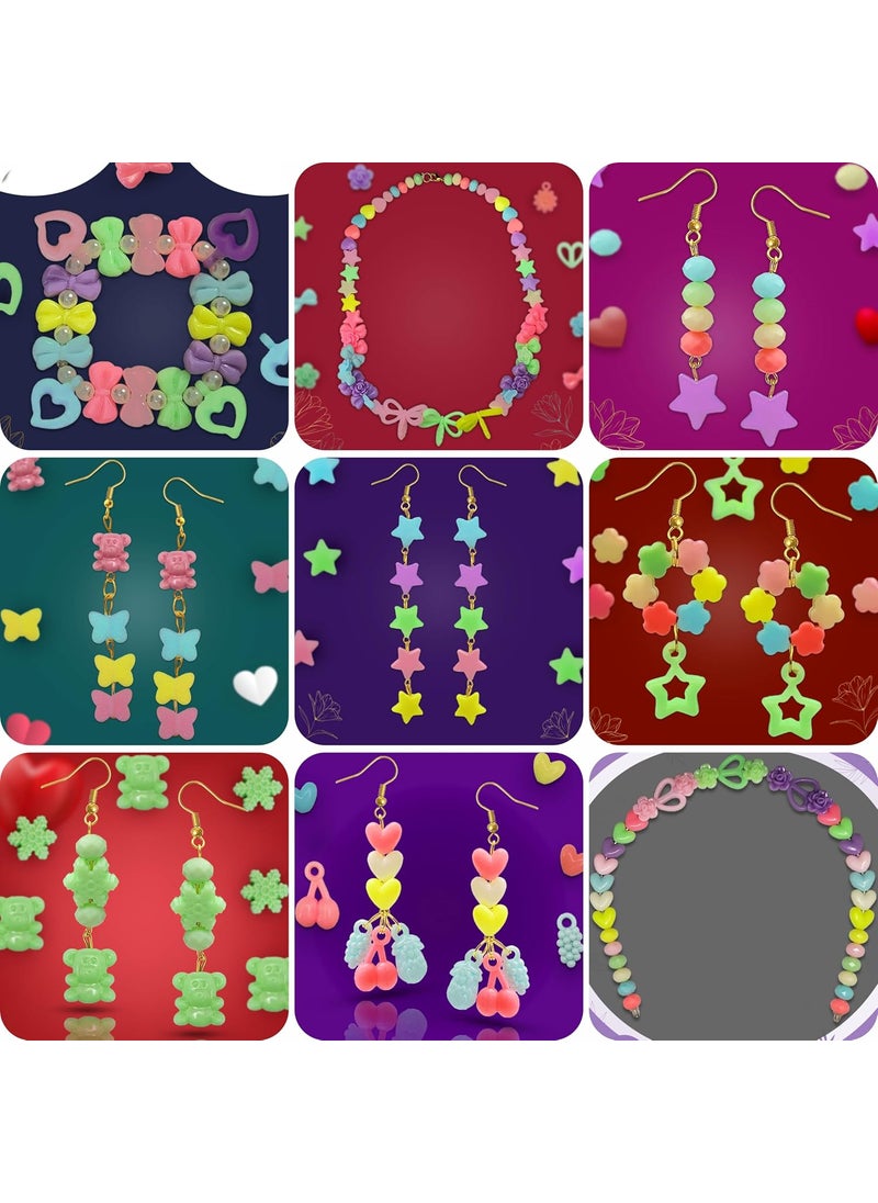 INDIKONB - INDIKONB Matte Charms and Beads Set - Fun Shapes for Kids' Jewelry Making, Multicolour Pack of Assorted 250 Beads - Image 1