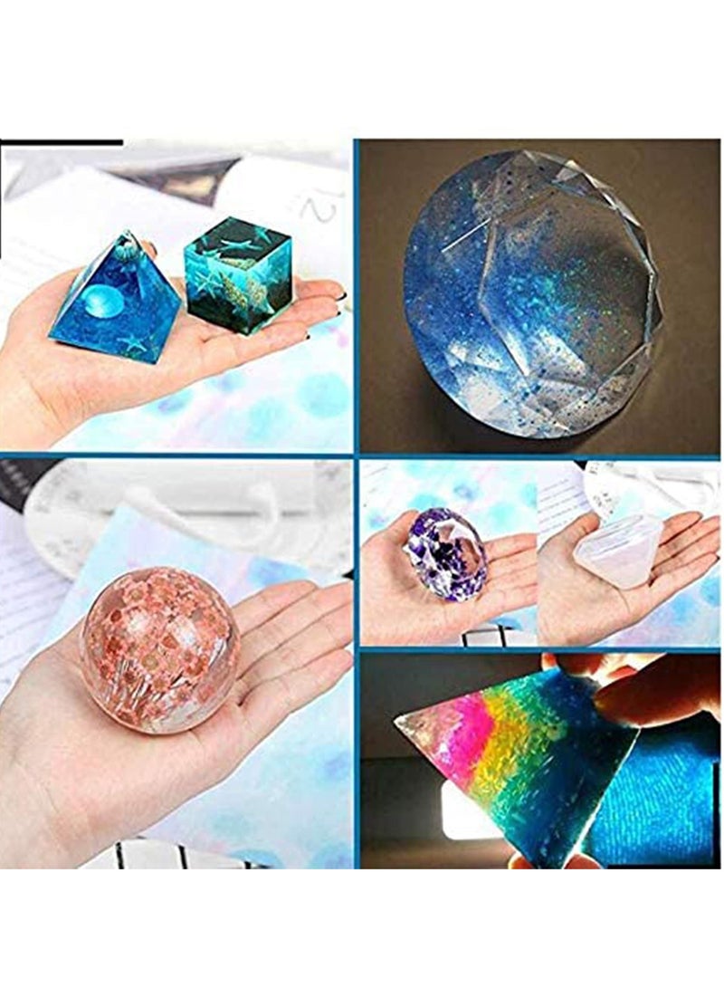 كابتن تيك Silicone Resin Molds 18Pcs Resin Casting Molds Including Sphere, Cube, Pyramid, Square, Diamond, Crystal for Resin Epoxy, Soap, Candles Making Resin Kits for Beginners with Molds - Image 5