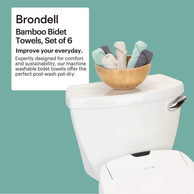 Brondell Brondell Ultra-Soft 100% Rayon Derived from Bamboo Bidet Towels for Bathrooms  Soft and Absorbent  Machine-Washable  Quick Dry  9.85  x 9.85   Includes Mesh Laundry Bag  Assorted Colors  - Image 2