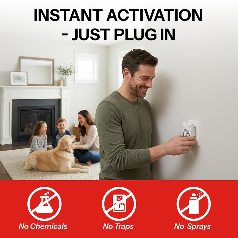 RIDDEX Plus Insect Repellent | Plug in, Mouse Deterrent - Pest Control for Defense Against Rats, Mice, Roaches, Bugs and Insects | Control Pests with No Toxins | White - Image 3