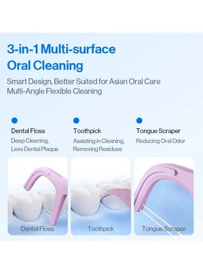 Captaintech Twin-line Freshening Anti-caries Dental Floss Toothpicks Teeth Stick Tooth Cleaning Interdental Oral Care (Anti-caries, 50Count) - Image 4