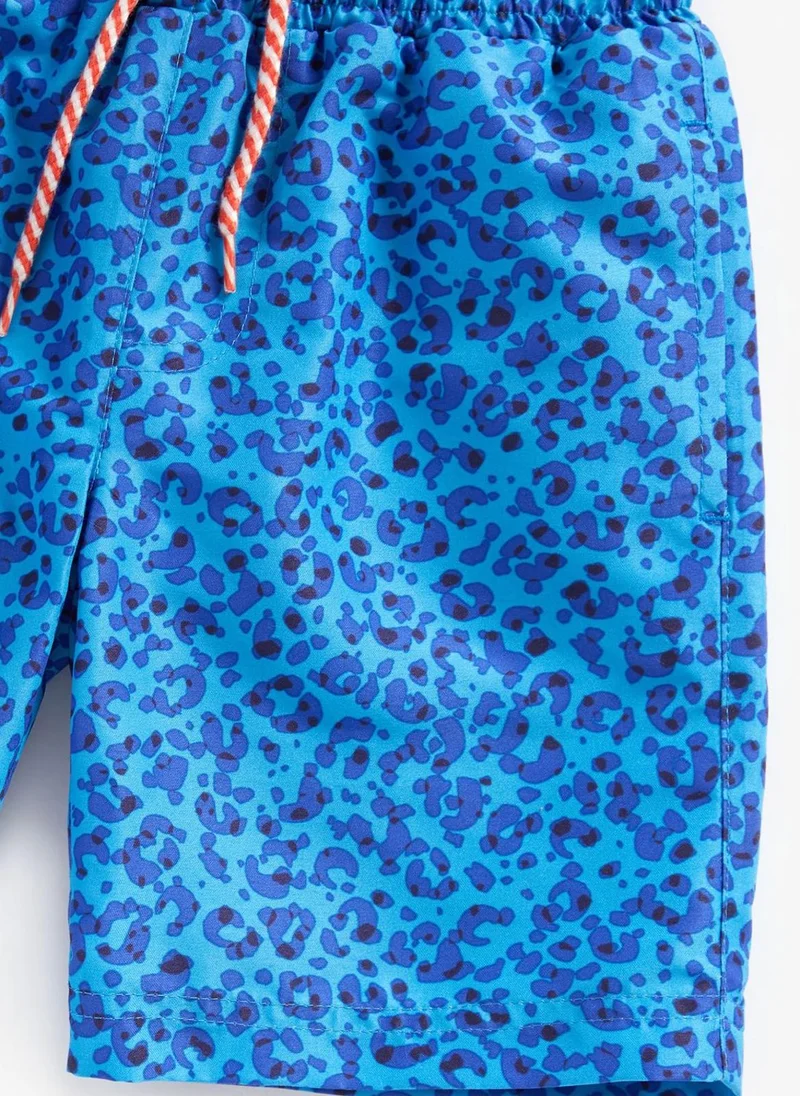 mothercare Blue Leopard-Print Board Shorts