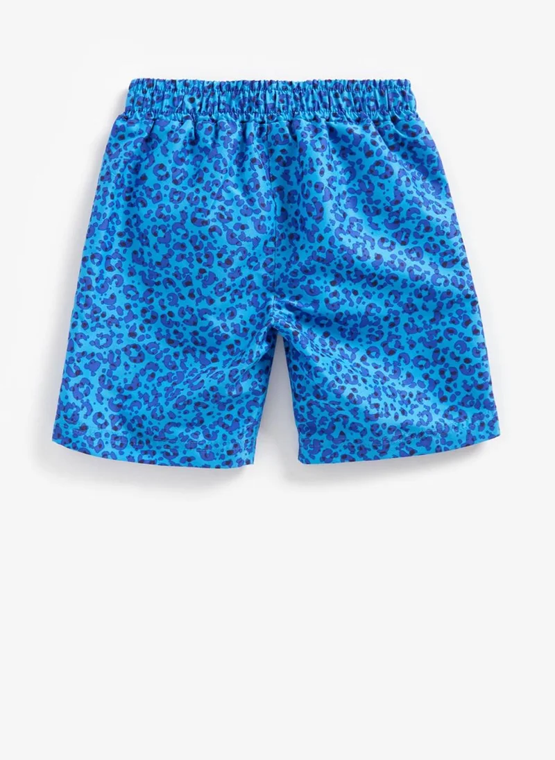 mothercare Blue Leopard-Print Board Shorts