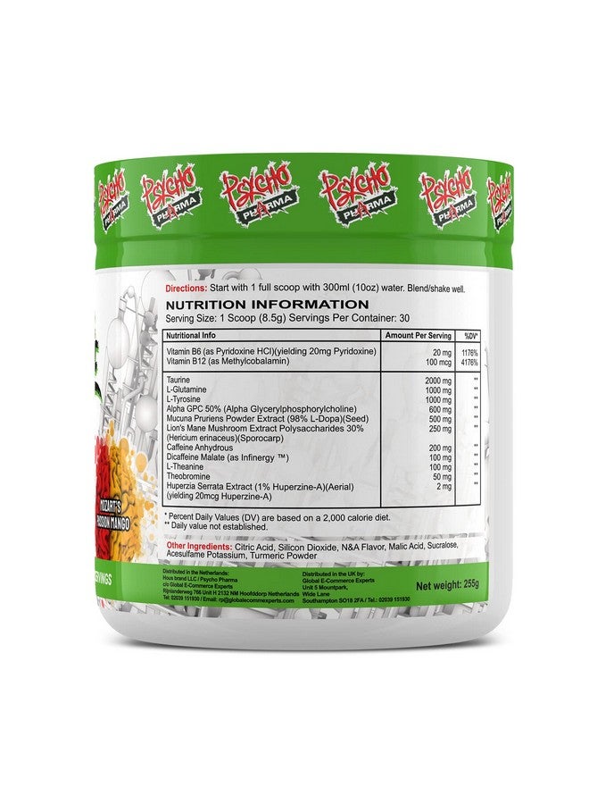 Psycho Pharma. Infinite Brain Nootropic Game Changer. Compete Win (Mozart's Passion Mango, 30 Serving) - Image 2
